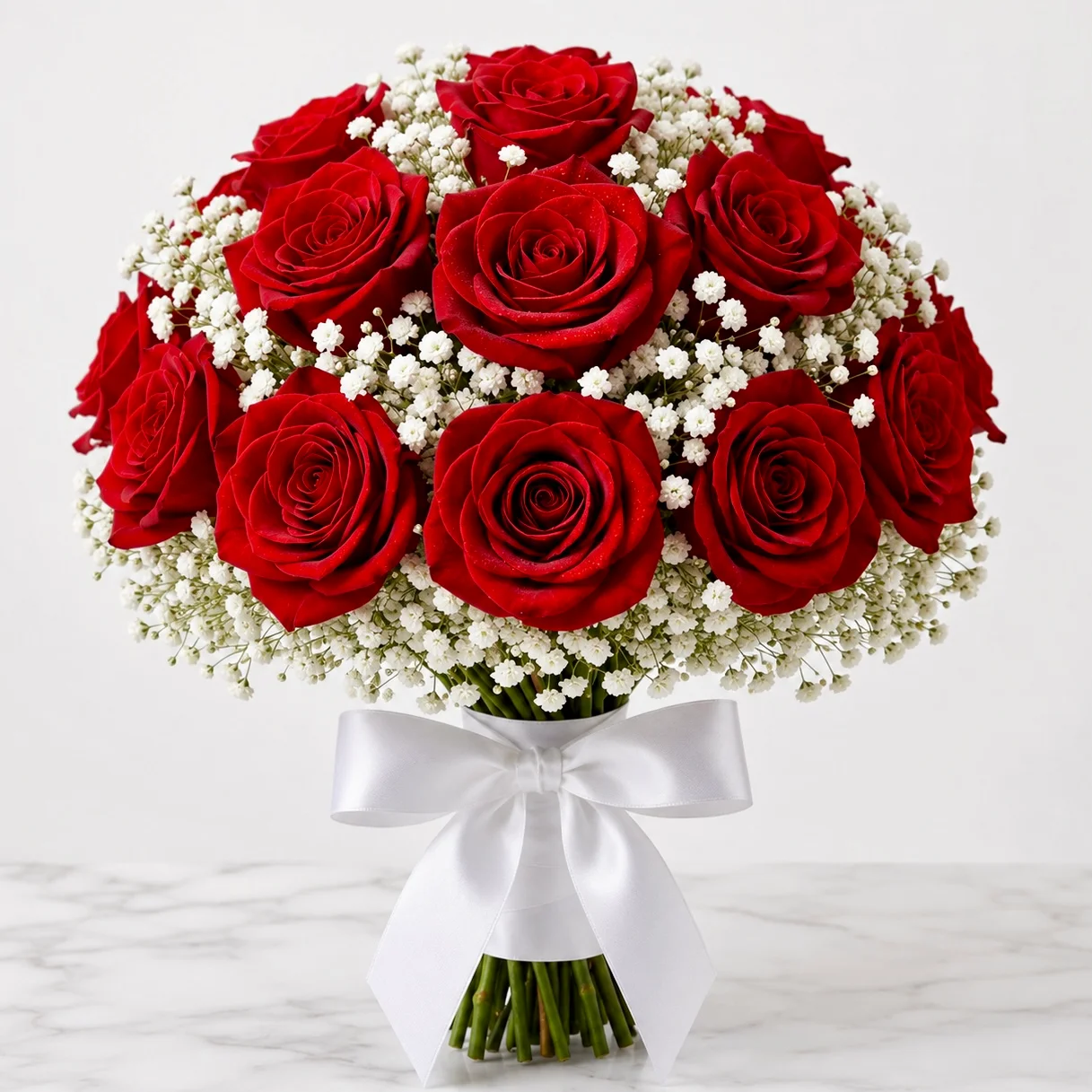 Endless Passion 15 red rose bunch beautifully wrapped for Girlfriend's Day and romantic flower gift delivery
